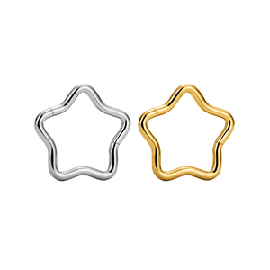 Brincos de piercing de nariz e orelha, joia de titânio em formato de estrela, joia de nariz com aro articulado, joia para o corpo feminino, moda da moda - Product Image 4