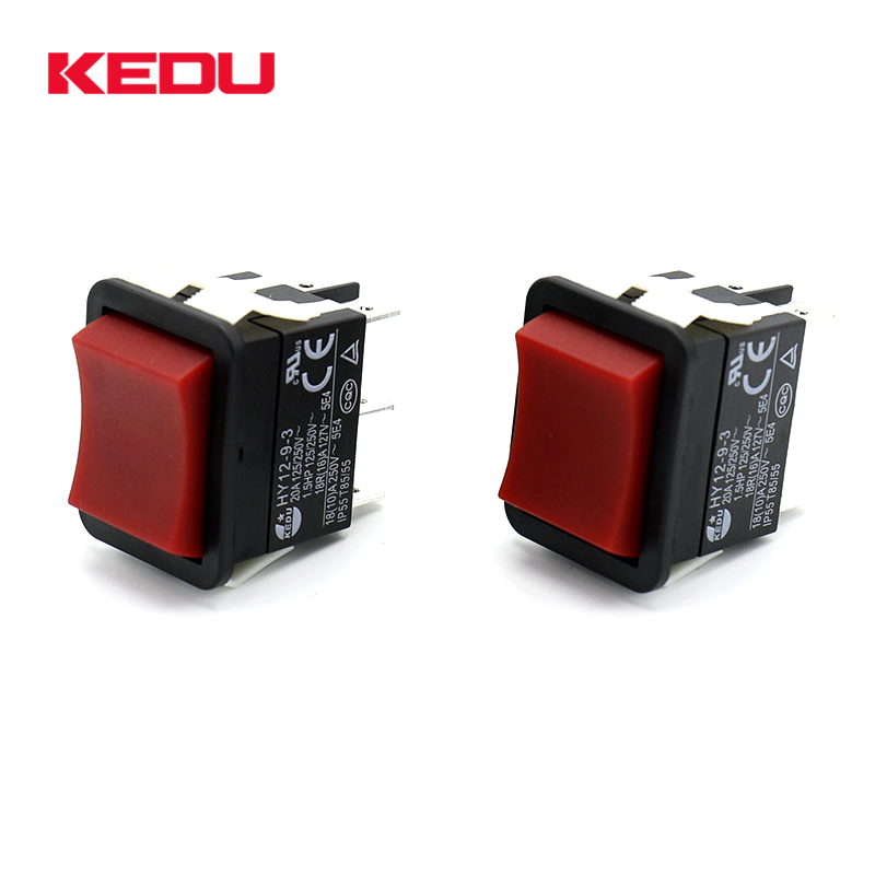 KEDU HY12-9-3 Red DPDT Rocker Switch with CE, UL, TUV