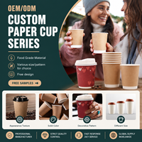 Gobelet à café en papier ondulé biodégradable imprimé avec logo personnalisé, gobelet jetable pour boissons chaudes, emballage pour boissons à emporter