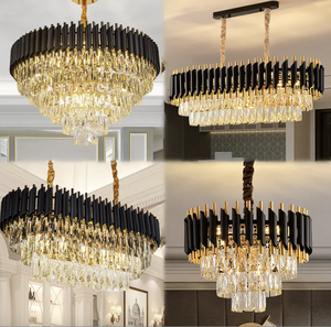 โคมไฟระย้าแก้วทรงกลม LED โคมไฟระย้าแก้วสำหรับวิลล่าร้านอาหาร - Product Image 1