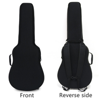 Tas instrumen berbentuk gitar kulit EVA klasik kustom casing keras tahan air portabel untuk Ukulele & kotak musik