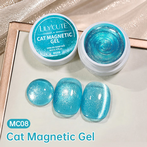 Gel de uñas efecto ojo de gato cristalino brillante Ice Clear Burst, con cuentas de vidrio magnéticas, removible con acetona, para decoración de uñas. - Product Image 5