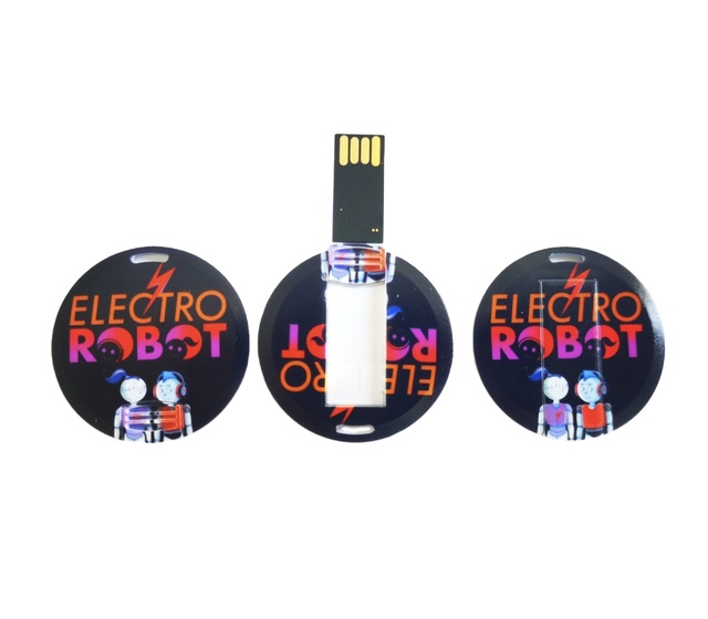 Round Card Pen Drive USB 2.0 3.0 VIP Black Business Cards Supported Both Side Printed Personalized Name Card USB Flash Drive