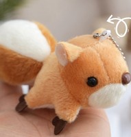 Porte-clés en peluche écureuil de dessin animé, jouets en peluche en gros, animaux en peluche, poupées porte-clés