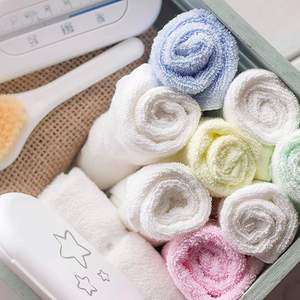 Lingettes pour bébé en coton biologique personnalisées avec logo, 10 x 10 pouces, douces, en bambou et en coton, serviettes pour le visage de bébé, éponges, lingettes réutilisables multi-usages, <span class=keywords><strong>serviette</strong></span> pour le visage - Product Image 4