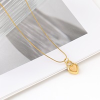 GemIsIand Collier Pendentif Vintage Romantique Élégant Haut de Gamme Luxe Léger en Pierre Naturelle et Cuivre Plaqué Or avec Chaîne Maille Forçat pour Pull