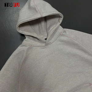 High Quality Custom Casual Boxy Wide Straight Leg Pants and Pullover Hoodie Two Sets Clothing Manufacturer Men Tracksuit - Product Image 4