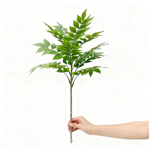 Feuilles de bois laqué simulées, plantes artificielles, bouquet de fleurs en soie plastique, décoration intérieure, accessoires de mariage - Product Image 4