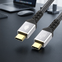 Kabel USB 3.1 Tipe-C 2M Nylon Braided Aluminium 66W 10 Gbps Pengisian Cepat Transfer Data untuk Komputer