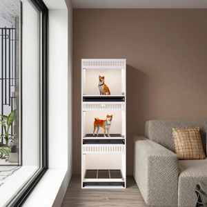 Çelik ve demir inşaat ile evcil hayvan kafesi ahşap dolap düğmesi cam ahşap sandık görüntülemek için <span class=keywords><strong>Pet</strong></span> köpekler kutu ambalaj dahil - Product Image 5