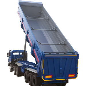 Semi-<span class=keywords><strong>remorque</strong></span> benne basculante arrière en U robuste, sur mesure en usine, 3, 4 ou 5 essieux, 45 m³ - Product Image 1