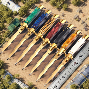 سكين تكتيكي للتخييم قابل للطي مع نصل مسنن من الفولاذ المقاوم للصدأ، سكين جيب للاستخدام الخارجي والبقاء على قيد الحياة، متاح للتخصيص حسب الطلب - Product Image 2