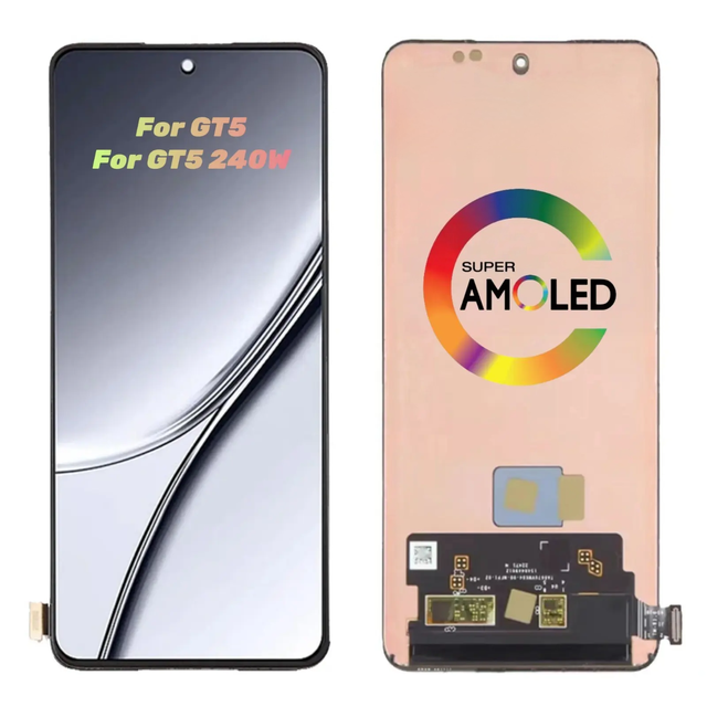 Replacement AMOLED Display for Realme GT5 5G RMX3820 240W RMX3823 Touch Screen Assembly Black OEM Repair Parts 3 Months Warranty