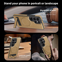 Étui en cuir magnétique de luxe robuste pour Samsung Galaxy S26 Ultra S25 Ultra S25 Plus S24 FE S23 avec béquille fine