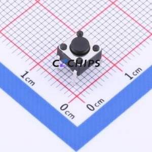TS-KG02-AB45F Tactile Switch Through hole Component THT-4P,6x6mm Switch Single Pole Single Throw Round Button 2.5N Through Hole - Product Image 1