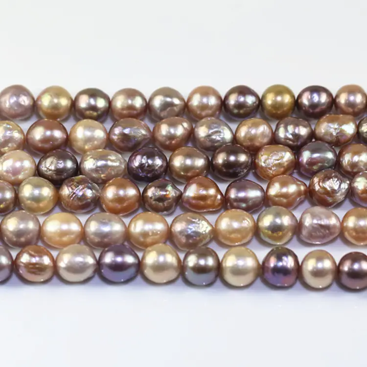 10-11mm grade AA nuclear nucleated natural color edison irregular baroque loose pearl wholesale strand beads