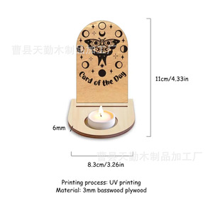 Modern minimalist wooden <b>candle</b> <b>holder</b>, desktop <b>candle</b> tray, solid wood Arabic candlestick, prayer <b>candle</b> tray - Product Image 4