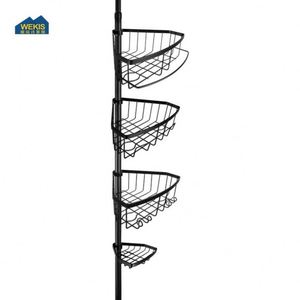 WEKIS <b>Corner</b> Modern Hotel Use 4-Tier Telescoping Stainless Steel Chrome Plated Shower Rack - Product Image 3