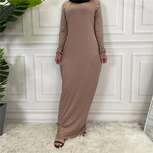 ผ้าเนื้อสัมผัสผ้าไหมสีล้วนสวมใส่ภายนอกดูไบอาหรับแบบเรียบง่าย Eid แบบอิสลามใช้งานได้หลากหลาย - Product Image 6