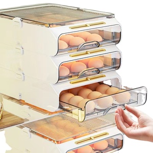 Food Grade Drawer Type Timing Egg Tray Egg Holder Can Be Stacked Refrigerator Fresh Egg Box