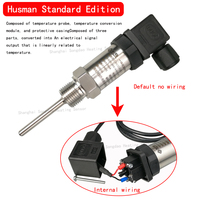 Digital Display PT100 Temperature Transmitter Sensor with 4-20mA 0-10V RS485 Output ABS Material ODM Customized IP68