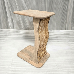 Handmade <b>Rustic</b> Wood <b>Coffee</b> <b>Table</b> with Woven Base Modern Living Room Furniture SUNWOODD EXPO Model 00 - Product Image 1