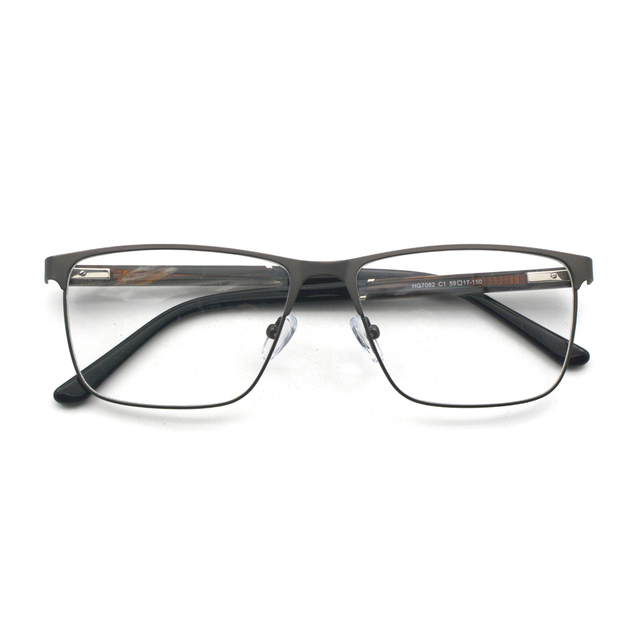 Wholesale CE Black Square Solid Spring Hinge Men Optical Frame with Demo Lens Photochromic Anti-Blue Light Full-Rim