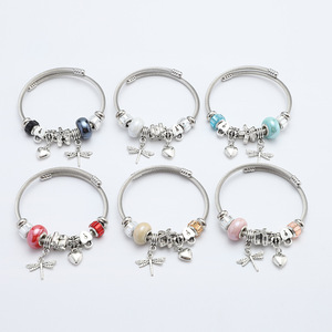 Fashion Crystal Bead <strong>Bracelet</strong> <strong>Dragonfly</strong> Flower love Pendant Ladies Charm <strong>Bracelet</strong> Factory Direct Sales for Women Girls - Product Image 4