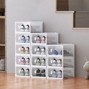 Boîtes à chaussures empilables transparentes avec porte magnétique, pour chaussures, baskets, cosmétiques, rangement portable, voyage - Product Image 2