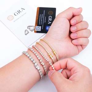 Large Stock Shining Jewelry Fine Jewelry <b>Men</b> Women Moissanite Tennis <b>Bracelet</b> Hip Hop Iced 925 Silver <b>Gold</b> Plated Chain GRA - Product Image 3