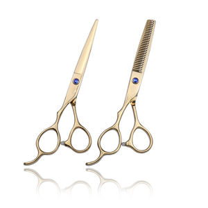 Tijeras profesionales para el cabello 5,5 '6 "AQIABI 440C Tijeras para cortar el cabello Tijeras de adelgazamiento de oro Tijeras de salón para peluquería A9019 - Product Image 1