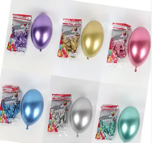 Balão metálico de látex metálico de 12 ", balão de decoração de festa de aniversário e casamento, cromado grosso e metálico