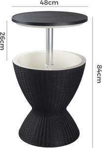 30L/8 galones 3 en 1 ajustable al aire libre estilo ratán Patio Bar mesas tapón de drenaje enfriador de hielo cerveza vino comedor muebles de exterior - Product Image 5