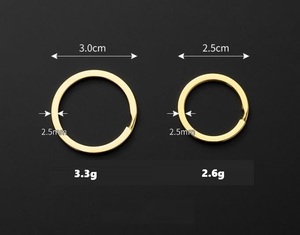 Großhandel 25mm 30mm Metall <span class=keywords><strong>Gold</strong></span> Flacher Schlüsselring Runder Schlüsselring Schlüsselanhänger - Product Image 6
