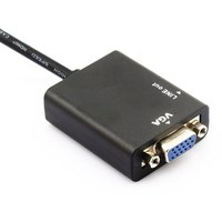 HDMI ke VGA, dengan Audio HDTV jantan ke VGA betina konverter Port HDMI ke VGA Adapter Output 1080P HDTV Audio TV AV HDTV Video