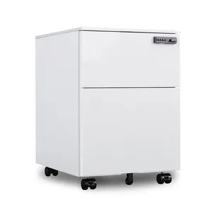 Office Furniture Moves 2 Layer Storage Cabinet Vertical Combination Lock Fireproof Horizontal Mobile Pedestal