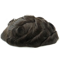Perruques pour hommes en cheveux humains indiens avec système toupet invisible naturel en dentelle française complète 64 couleurs