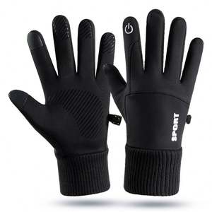 Gants d'hiver chauds avec doigts, imperméables au vent, pour cyclisme, sports d'extérieur, course à pied, moto, ski, écran tactile, polaire - Product Image 4