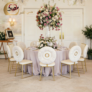 Silla de Boda Moderna de Lujo, Duradera, de Acero Inoxidable Dorado y Terciopelo, al por Mayor - Product Image 2