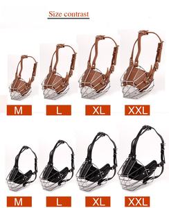 <span class=keywords><strong>Bozal</strong></span> ajustable para perro, tamaño grande, mediano y pequeño, máscara bucal de cuero antiladridos, patrón sólido, suministros para Mascotas, Animales - Product Image 5