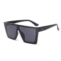 Lot de 2 lunettes de soleil carrées steampunk surdimensionnées à dessus plat, protection UV400, en plastique, pour homme et femme, activités de plein air, fêtes