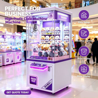 Grande machine de jeu à griffes en métal, commerciale et compacte, à monnayeur, pour la distribution de jouets en peluche, garantie 1 an, version anglaise