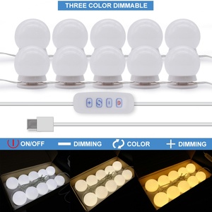 Lampes de courtoisie USB style vanity, 10 ampoules LED à intensité variable pour miroir de maquillage et coiffeuse - Product Image 3