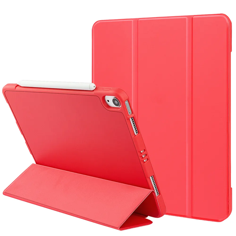 For IPad Air 4 2020 Tablet Silicone Case With Pencil Holder For Apple IPad Air 4 10.9 inch Protective Cover Smart Trifold Cases