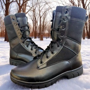 Bottes tactiques pour femmes, à lacets, respirantes, antidérapantes, chaussures d'entraînement au combat, automne-hiver, en laine, imperméables, légères - Product Image 3