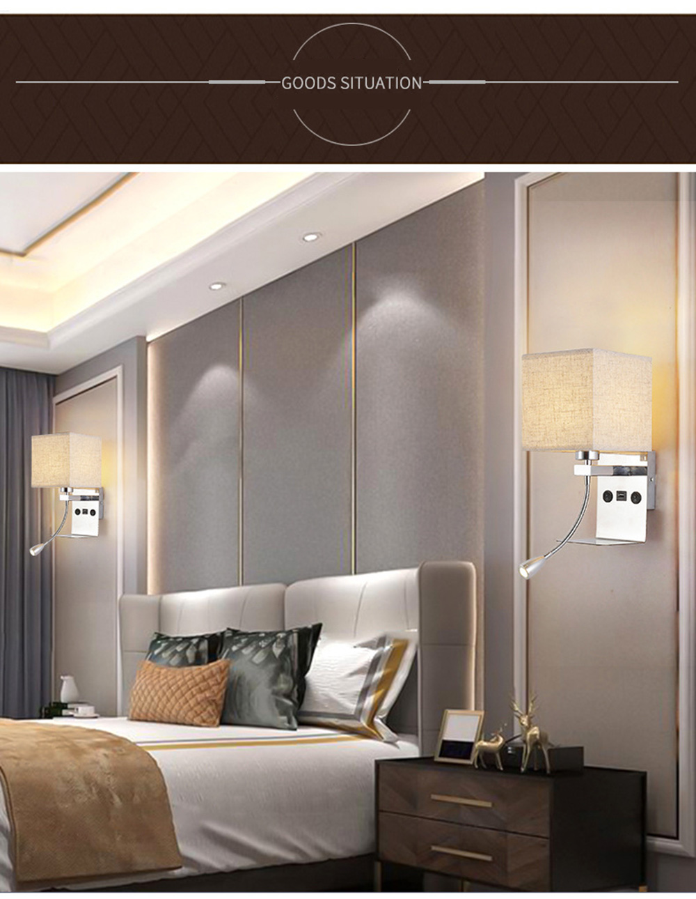 Factory Wholesale Decorative Fabric Lamp Modern Wall light For Hotel Home Living Room
