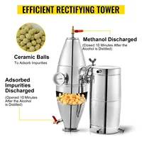 SIHAO 70L Alambic de distillation d'alcool en acier inoxydable 304 avec condenseur à deux étages pour la fabrication artisanale de vin et d'eau à domicile