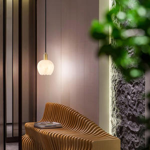 Luminaire suspendu moderne minimaliste en marbre pour chambre à coucher, lustre créatif personnalisé par un designer - Product Image 6