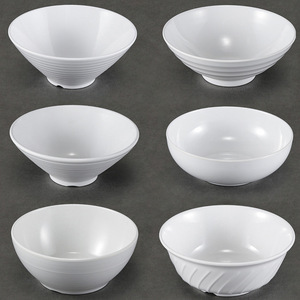Juego de cuencos de melamina blancos, 6 uds., para sopa de fideos, uso comercial, color sólido, H1582 - Product Image 1