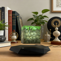 HCNT fabrique un bloc de gazon à lévitation magnétique RGB à changement de couleur 3 tons, mini boîte flottante colorée pour la décoration de salle de jeux